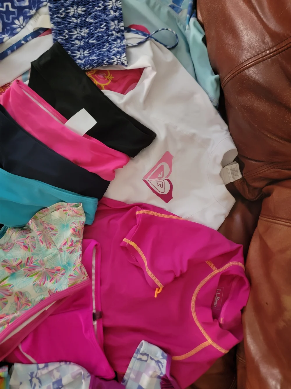 Roxy Girls Pink and Aqua Swim Set